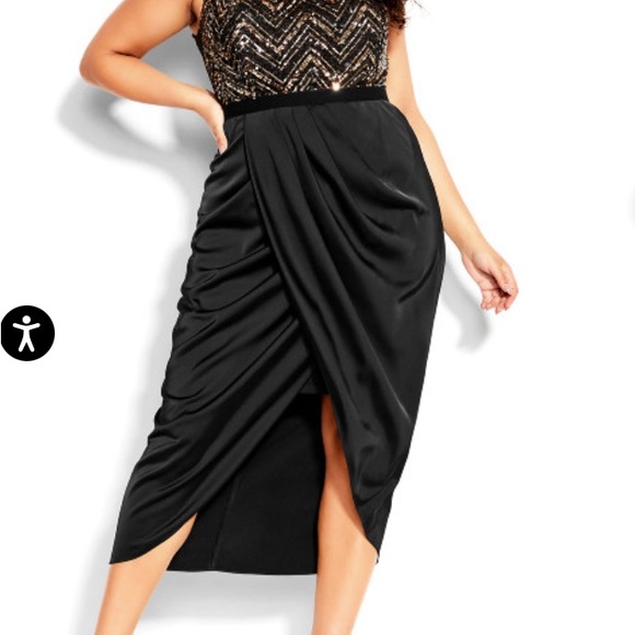 City Chic sequin bodice bronze black party dress New - Picture 2 of 5